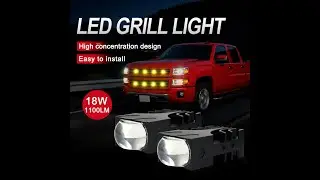 Super Slim Yellow&White Dual Beam Bi-Led Projector Grille Lights(Set/2pcs)