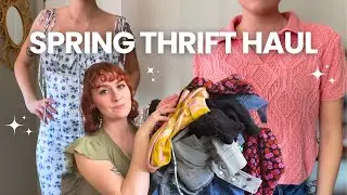 spring 2024 thrift haul & try-on | urban outfitters, brandy melville & more!
