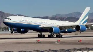Las Vegas Sands Corporation Airbus A340-541 lands at Las Vegas | VP-BMS