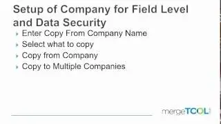 Setup Companies for Field level and Data Security