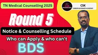 TN Medical counselling 2025 | Round 5  Schedule | BDS | Who can Apply |#tnmedicalcounselling2025