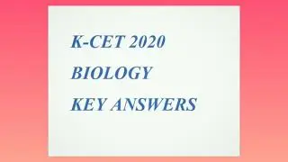 Kcet Biology 2020 key answers for C4