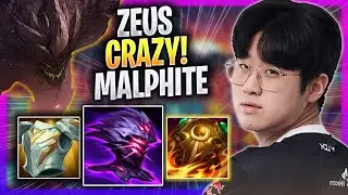ZEUS IS SO CRAZY WITH MALPHITE! - T1 Zeus Plays Malphite TOP vs Cho'gath! | Season 2023