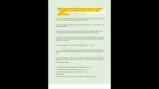 ARGUS Enterprise Certification Exam Review Questions and Questions with 100% Correct Answers