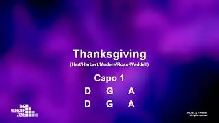 Thanksgiving (Capo 1-D) || Lyrics and Chords || Congregational key