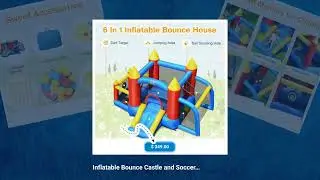 Inflatable Bounce Castle and Soccer Goal Ball Pit Bounce House Without Blower