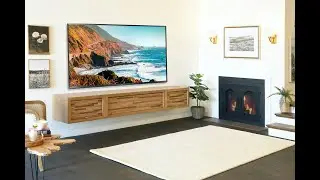 Modern Floating TV Stand Console - ECO GEO - Wheat Natural Finish - Woodwaves