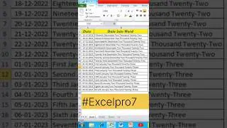 How to Convert Date into words in Excel? || #shorts #excel