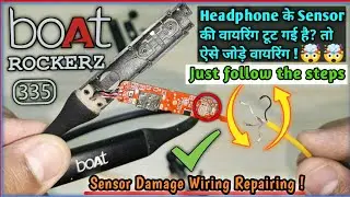 Magnatic Sensor wiring boat rockerz 335 | boat bluetooth headphone one side broken wire repair ✅