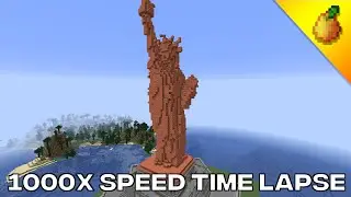 Minecraft Copper Statue Of Liberty Time Lapse (1000x speed)
