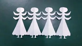 how to make a paper Doll chain design easy and quick christmas craft 3d 🎎