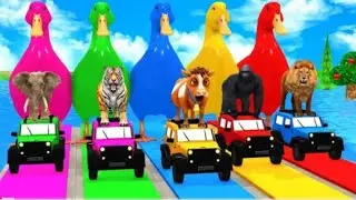 Animals Choose The Right Key With Cow Mammoth Elephant Gorilla Lion Tiger Wild Animals Matching Game