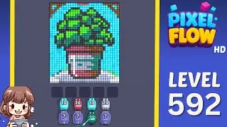 Pixel Flow Level 592 Solution Walkthrough