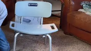 Drive Medical RTL12202KDR Shower Chair with Back, Adjustable Stool with Suction Feet, Shower Seat fo
