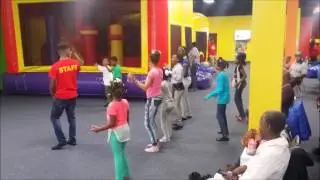 Having a fun party at Inflatable Kingdom Kidz Zone