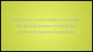 Stepsister Meaning