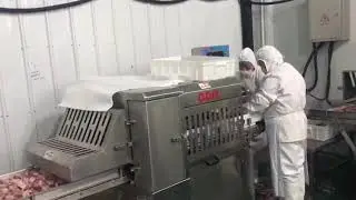Frozen meat cube cutting machine