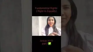 #fundamental Rights ( Right to Equality) article 15 (1) part 5