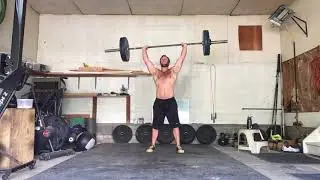 3 Rounds- 15 deadlifts, 12 hang power cleans, 9 push jerk at 155 lbs.