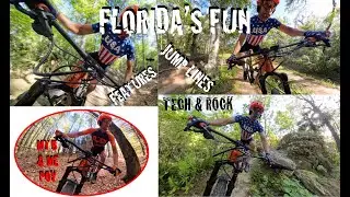 Action at Santos and The Vortex Mountain Bike Trail Systems - Florida MTB Rocks - Jumps and Features