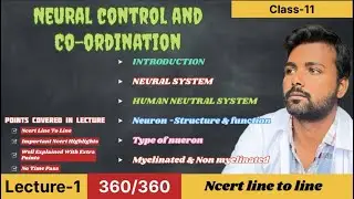 Lec-1 Neural control and coordination class 11 || NCERT LINE TO LINE 