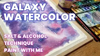 Galaxy watercolor | SALT & ALCOHOL technique