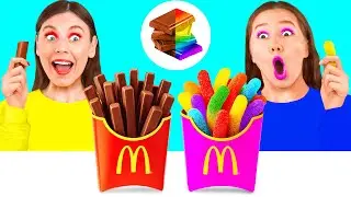Gummy vs Chocolate vs Real French Fries Challenge | Tasty Kitchen Hacks by FUN FOOD