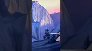 Beautiful light on half dome in Yosemite #painting