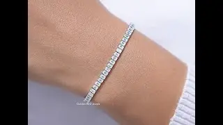 Emerald Cut Lab Diamond Tennis Bracelet