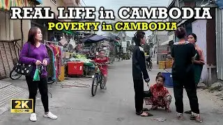 Cambodia Hidden Poverty | Walk At Thma Koul village Phnom Penh Cambodia [2K]
