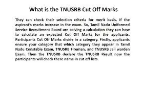 Download TNUSRB Cut Off Marks 2018 Check TN Police Expected Cut off