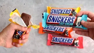👀👌 I tried the NEW SNICKERS Flavors!! 🍫 ASMR Unboxing