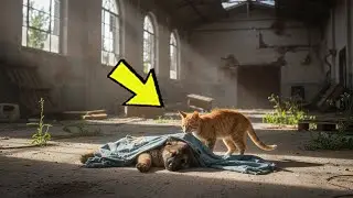 Toten Schäferhundwelpen zurückgelassen – doch eine streunende Katze tut Unglaubliches