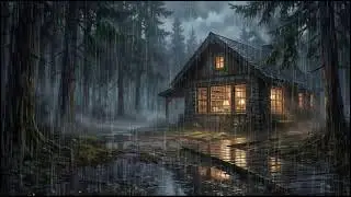 Forest Cabin Night After Rain 🌧 | Peaceful Rain Sounds for Insomnia Relief and Deep Rain Sleep