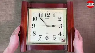 CITIZEN シチズン Wooden retro wall clock 浦賀 掛け時計 4MG865 日本製 36cm