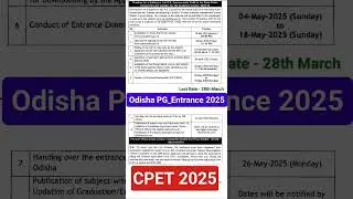 CPET 2025 || Odisha PG Entrance 2025
