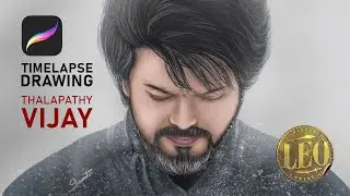 Leo | Thalapathy Vijay timelapse Digital art in Procreate | #sreenathcreations