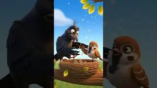 The Clever Bird and the Naughty Crow 🐦🐦&zwj;⬛#shorts #ai ##birdtrend