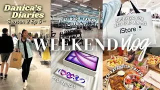 WEEKEND VLOG : study with me, full body workout and new iPad ෆ