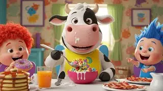 🥣 Breakfast Time with Baby Moo 🐮 | Fun Morning Song for Kids | UK Nursery Rhymes & Learning