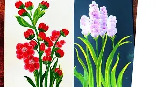 Two incredible flower painting ideas|Acrylic painting for beginners |Botanical Art