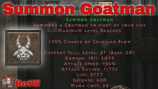 D2R Skills & Abilities - Summon Goatman (Warlock Demon Tree){RotW}
