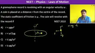 A gramophone record is revolving with an angular velocity &omega; . A coin is placed at a