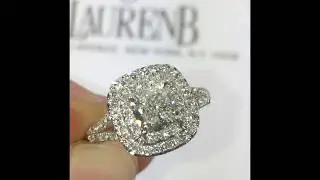 .90 carat Cushion Cut Diamond Engagement Ring in Double Halo