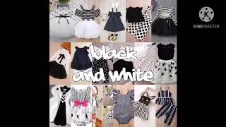 Black and white colour combination kids dress