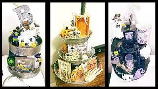 3 HALLOWEEN TIERED TRAY DECOR IDEAS