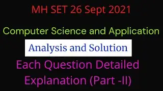 MH SET Comp science and application #Analysis and solutions#26 sept 2021#Part -2