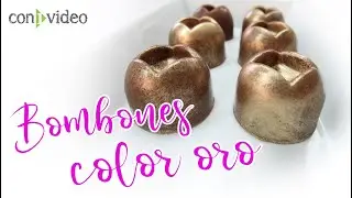 Chocolate de color oro. T&eacute;cnica para pintar bombones.