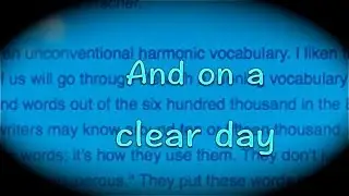 Clare Fischer - On a Clear Day You Can See Forever (m - B. Lane, l - Alan J. Lerner); arr - Fischer