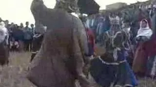 Ritual duel between a shaman and a spirit figure